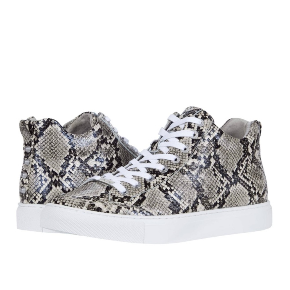 New J/Slides Ludlow Pony Lace Up Rounded Toe Sneaker Snake Print 7.5